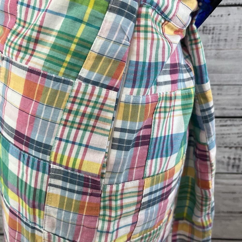 Talbots Skirt size 8 Petite Blue Pink Tartan Plaid Straight Knee Preppy Nautical - Picture 8 of 10